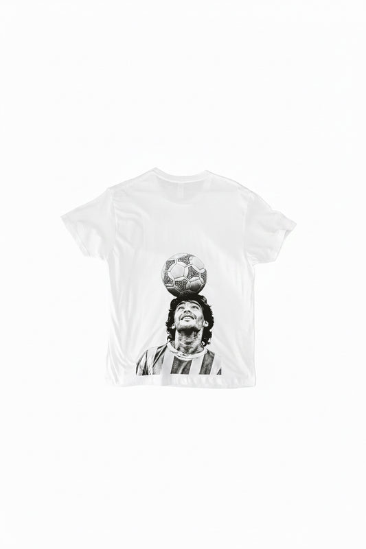T-SHIRT MARADONA “NON SARÒ MAI UN UOMO COMUNE” BIANCA