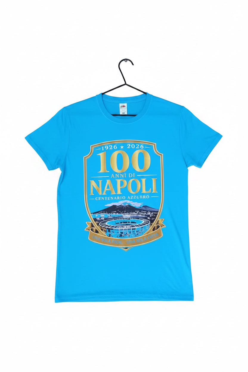 T-SHIRT 100 ANNI DI NAPOLI AZZURRA