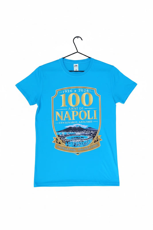 T-SHIRT 100 ANNI DI NAPOLI AZZURRA