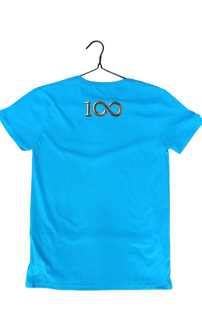 T-SHIRT “PE CIENT’ANNI” AZZURRA